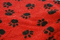 Faux Fur SHERPA FLEECE Sheepskin Fabric Material - LG RED PAWS